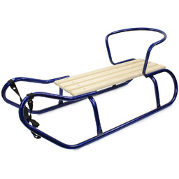 Sanki SONIA metalowe z oparciem - granatowe