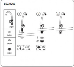 DEANTE BEZ 026L Chrom bateria umywalkowa stojąca,