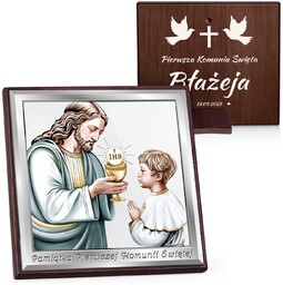 Kwadratowy obrazek z nadrukiem dla chłopca na