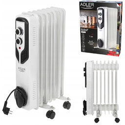 Adler Grzejnik Olejowy 7 żeberek Olejak 1500W Biały