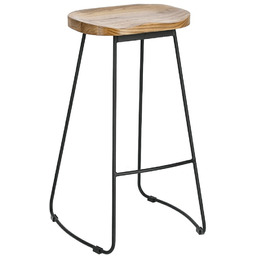 Edinos Industrialny taboret drewniany z metalowymi nogami B5-N97