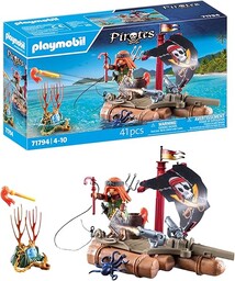 PLAYMOBIL Pirates Wydobycie skarbów na pirackiej tratwie Pirackie