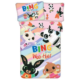 Pościel 100x135 Królik Bing różowa poszewka 40x60