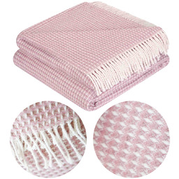 Koc 200x220 Bawełniano-Akrylowy Check Puder