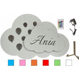 Lampka nocna Led z imieniem Biała chmurka baloniki