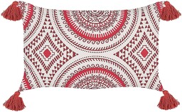 Beliani Poduszka bawełniana 30 x 50 cm czerwono-biała