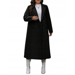 Shein Plus Size Damski Płaszcz na Guziki 46