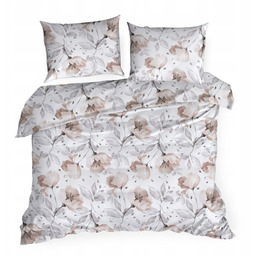 Pościel bawełniana 160x200 Nicky biała kolorowa kwiaty BAW25