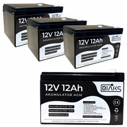 3x Akumulator Agm 12V 12Ah Biaks (wymiar 10Ah