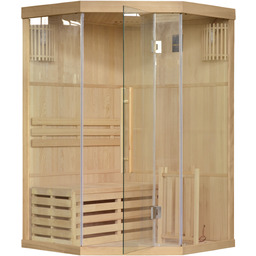 Sauna fińska narożna EA2CS Natural z panelami solnymi