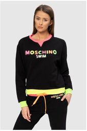 MOSCHINO Czarna bluza damska z neonowym logo, Rozmiar