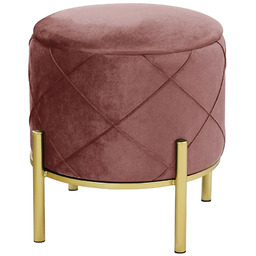 Edinos Welurowa różowa pufa glamour na nóżkach E5-W07