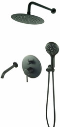 UNO BLACK podtynkowa bateria natryskowa wannowa 20 CZARNA