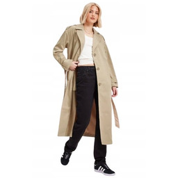 Only Płaszcz Damski Beżowy Klasyczny Trencz XL Jsb