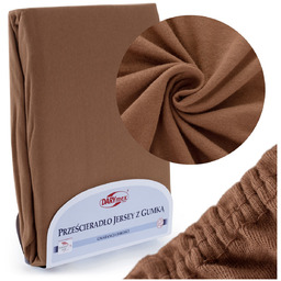Prześcieradło Jersey z Gumką 045_D Czekolada 200x220