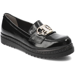 Armodo Czarne Półbuty Lakierowane Mokasyny Damskie
