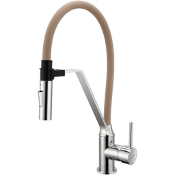 Bateria zlewozmywakowa Magnetic z dwufunkcyjną wylewką beżowy/chrom Invena