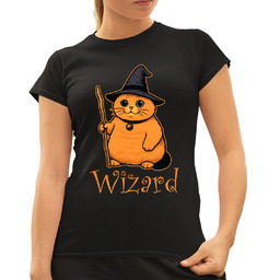 Wizard - kot czarodziej - damska koszulka