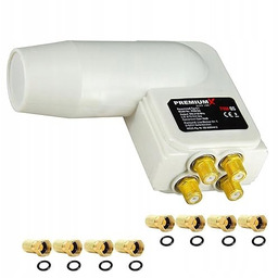 QUAD LNB BIAŁY SAT PRZYŁĄCZE BEZPOŚREDNIE 4 ODBIORNIKI