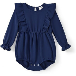 PatPat Sukienka Elegancka Gładka Vintage Granatowa Dla Dziewczynek