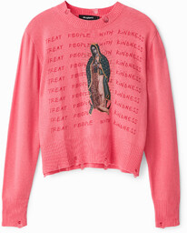 Sweter z motywem Matki Bożej z Guadalupe