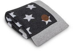 Kocyk dzianinowy (90x90) w opakowaniu prezentowym Grey Stars