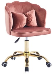Krzesło obrotowe muszelka DC-6091S różowe, welur