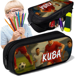 Piórnik TUBA z imieniem PIŁKARZ Football Personalizowany Szkolny