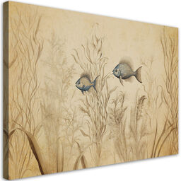 Obraz - Ryby w stylu boho beżowy 60x40