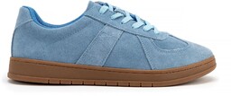 Sneakersy męskie ze skóry zamszowej niebieskie