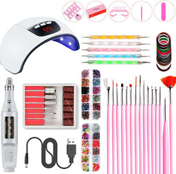 Zestaw do hybrydy lampa LED UV manicure frezarka