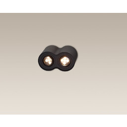 BASIC lampa sufitowa dwukrotna tuba czarna GU10 50W