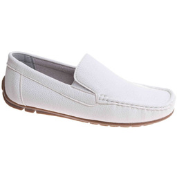 Buty męskie wsuwane białe mokasyny