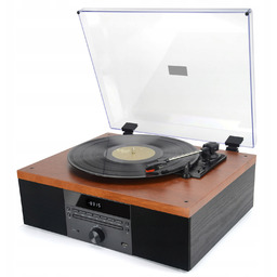 Gramofon Akai Att 14BT Drewniany z Głośnikami Bluetooth