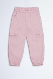 Różowe spodnie bojówki dla małej dziewczynki - Limited