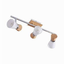 Lindby - Vivica 3 Lampa Sufitowa White/Light Wood/Chrome