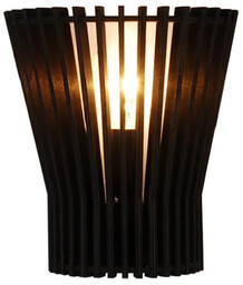 Lumes Kinkiet czarny drewniany do salonu - V037