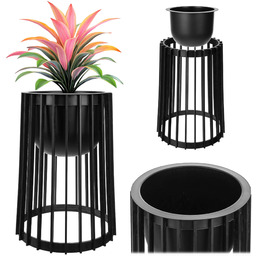 Kwietnik dwustronny Aytre 54 cm czarny + wkład