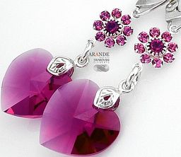 Nowe Kryształy Unikatowe Kolczyki Fuchsia Feel