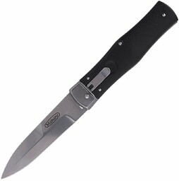 Nóż sprężynowy Mikov Predator Black ABS, Stonewashed N690