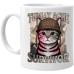 Tummy ache survivor - kot żołnierz - kubek