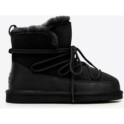 Damskie śniegowce ze skóry zamszowej czarne