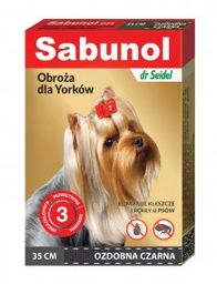 Sabunol ozdobna czarna obroża dla Yorków 35 cm