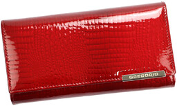 Podłużny duży Skórzany damski portfel Gregorio