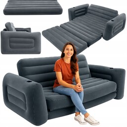 Sofa Dmuchana Rozkładana Materac Dmuchany Dwuosobowy Duże Łóżko