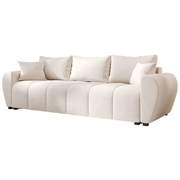 Elior Kremowa sofa tapicerowana z pojemnikiem na pościel
