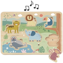 Tooky Toy Drewniane Interaktywne Puzzle Zwierzątka