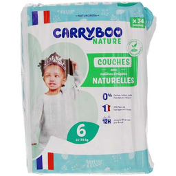 Pieluszki Carryboo Nature Natural Nappies 34 szt Rozmiar