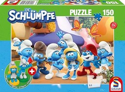 Schmidt Spiele 56524 Smerfy, smerfy, przyjaciele, 150 elementów,