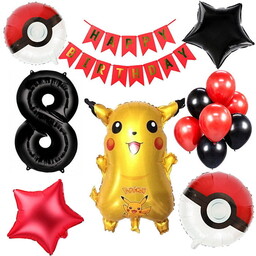 ZESTAW BALONÓW NA 8 URODZINY 8 LATEK POKEMON